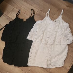 2 Mossimo Black and White Rompers